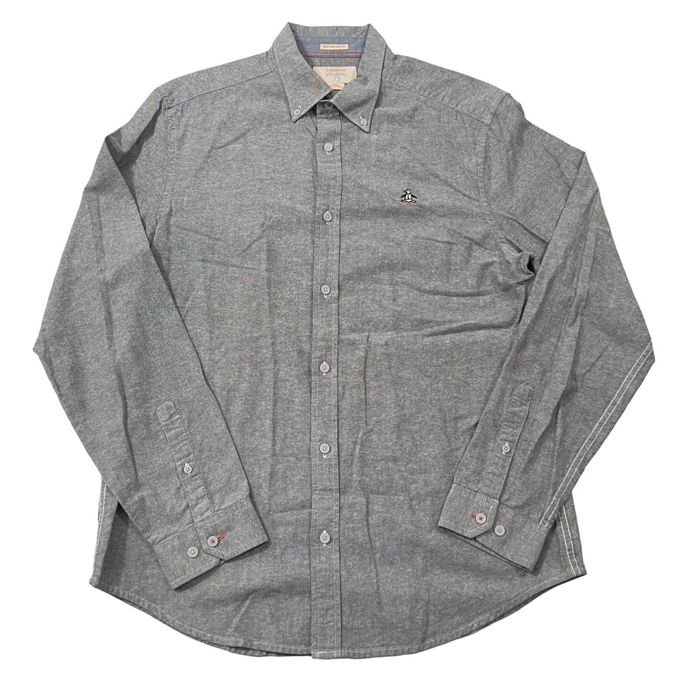 Original Penguin ‘75 Size L Long Sleeve Button-Up Ash-Blue Shirt (Retail $90+)